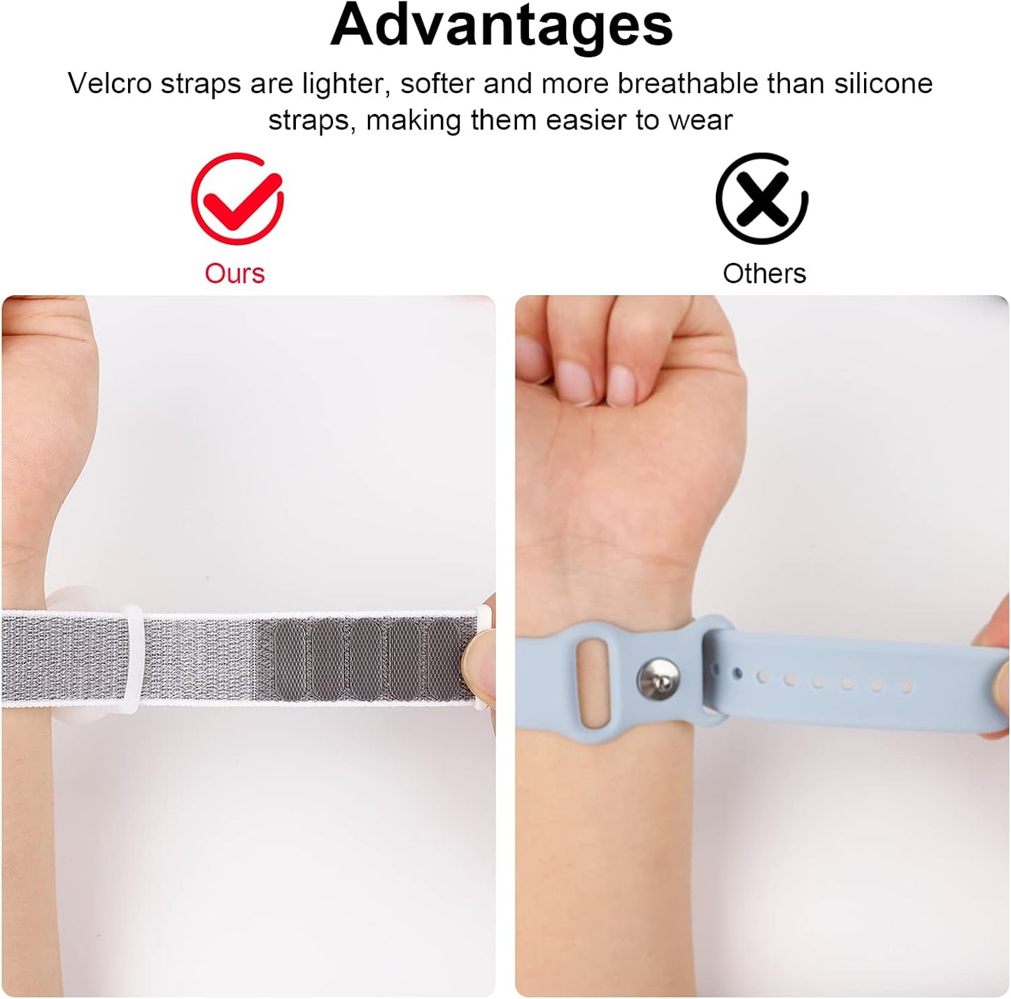 Kids Wristband Compatible with Apple Airtag, Protective Case for Air Tag GPS Tracker Holder with Nylon Bracelet, Adjustable anti Lost Watch Band for Toddler Child Elder(Grey)