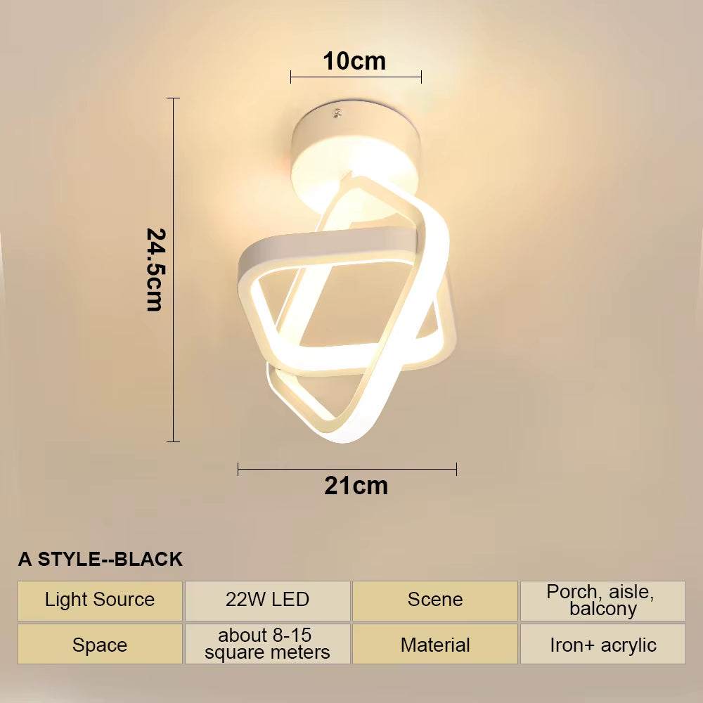 LED Strip Aisle Ceiling Lights Modern Minimalist Living Room Lamps for Balcony Entrance Staircase Home Decor Multiple Shapes