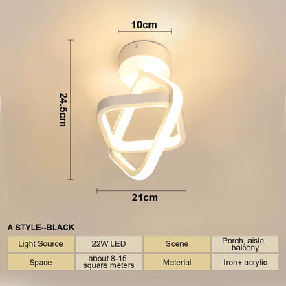 LED Strip Aisle Ceiling Lights Modern Minimalist Living Room Lamps for Balcony Entrance Staircase Home Decor Multiple Shapes