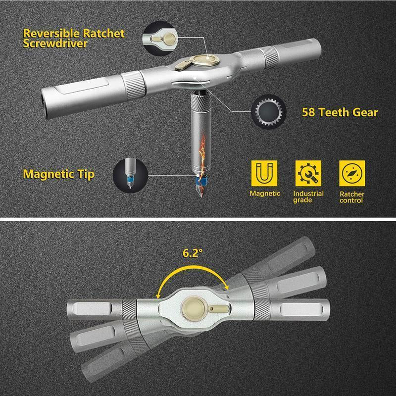 【Tiktokshopholidayhaul】Seese 24 in 1 Dly Screwdriver Set,1 Set Switchablescrewdriver Shape Magnetic Screwdriver Set,Compact and Portable Ratchet Screw0Driver Sethome Repair Tool Box Gift for Thanksgiving,Christmas,New Year
