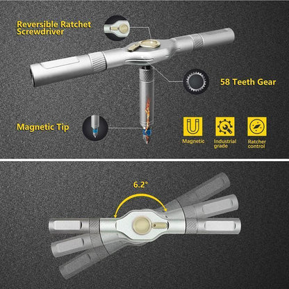 【Tiktokshopholidayhaul】Seese 24 in 1 Dly Screwdriver Set,1 Set Switchablescrewdriver Shape Magnetic Screwdriver Set,Compact and Portable Ratchet Screw0Driver Sethome Repair Tool Box Gift for Thanksgiving,Christmas,New Year