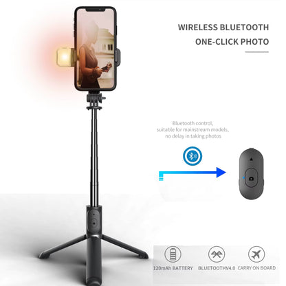 2024 New Wireless Selfie Stick Tripod Bluetooth Foldable Monopod with Led Light Remote Shutter for Iphone Wholesale