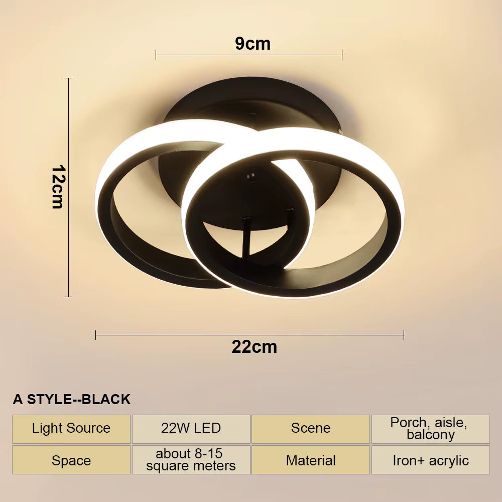 LED Strip Aisle Ceiling Lights Modern Minimalist Living Room Lamps for Balcony Entrance Staircase Home Decor Multiple Shapes