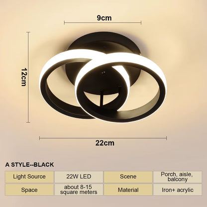 LED Strip Aisle Ceiling Lights Modern Minimalist Living Room Lamps for Balcony Entrance Staircase Home Decor Multiple Shapes