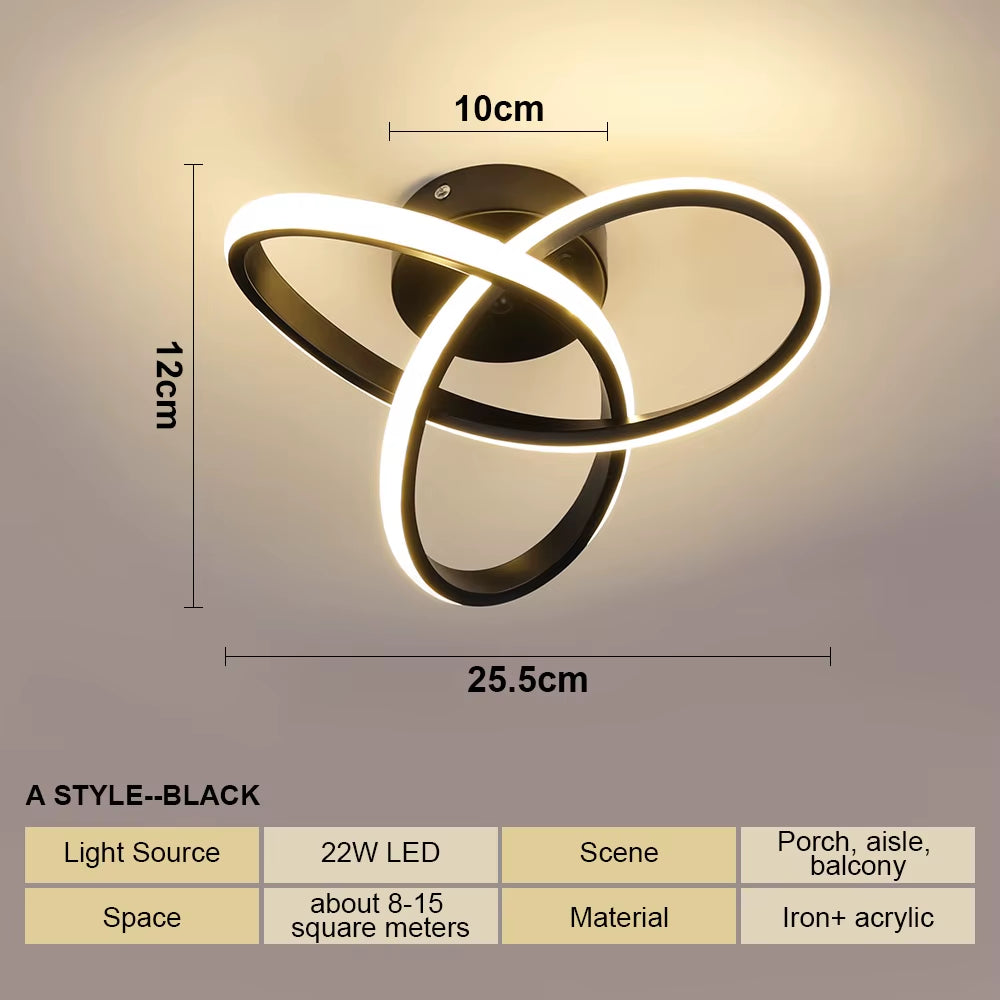 LED Strip Aisle Ceiling Lights Modern Minimalist Living Room Lamps for Balcony Entrance Staircase Home Decor Multiple Shapes