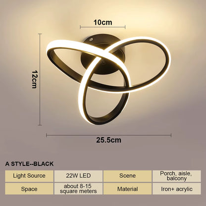 LED Strip Aisle Ceiling Lights Modern Minimalist Living Room Lamps for Balcony Entrance Staircase Home Decor Multiple Shapes