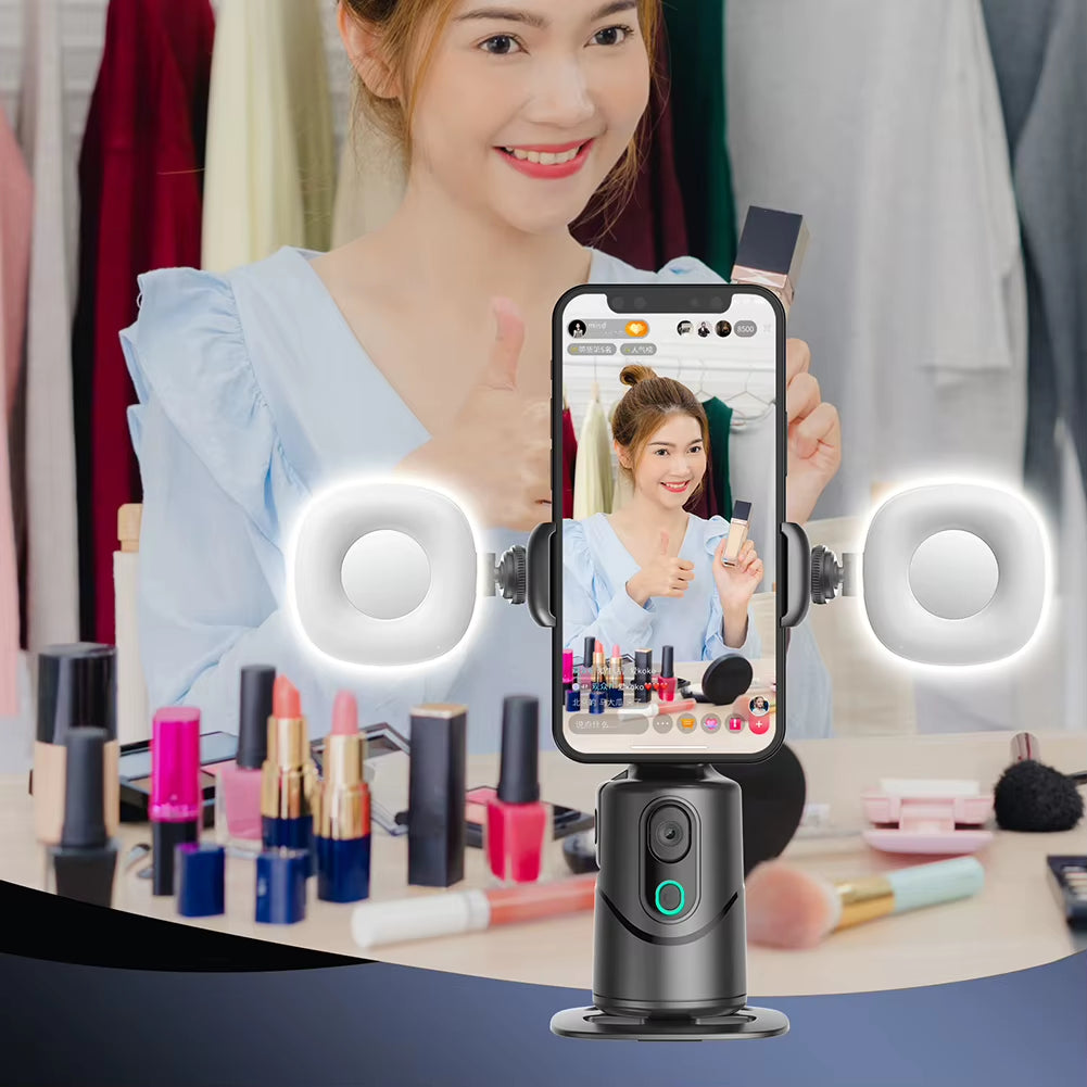 Auto Face Tracking Tripod 360° Rotation Auto Tracking Phone Holder Face Tracking Phone Tripod Holder for Tiktok Video Recording