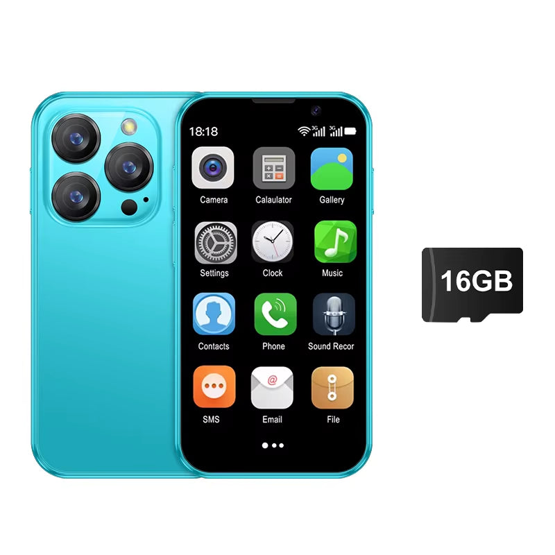 16SE Mini Smartphone 16GB ROM Android 9.0 Wifi Dual SIM Standby Play Store 3G WCDMA 3.0"Little Smart Cellphone New Version