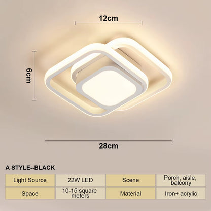LED Strip Aisle Ceiling Lights Modern Minimalist Living Room Lamps for Balcony Entrance Staircase Home Decor Multiple Shapes
