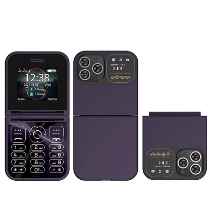 Classic Small Flip Mobile Phone 2G Dual SIM Card Blacklist Speed Dial 2.0“ Screen 180° Fold Button Cellphones New Upgrade