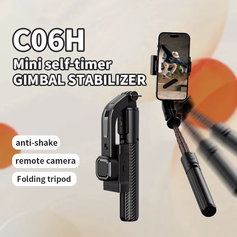 Selfie Tripod Bluetooth Gimbal Stabilizer 360 ° Rotation Stable Shooting for Smartphone Live Vertical Shooting Bracket