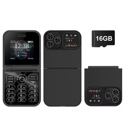 Classic Small Flip Mobile Phone 2G Dual SIM Card Blacklist Speed Dial 2.0“ Screen 180° Fold Button Cellphones New Upgrade