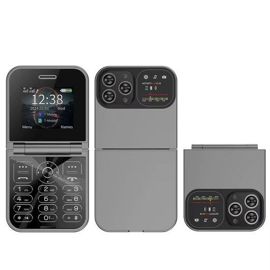 Classic Small Flip Mobile Phone 2G Dual SIM Card Blacklist Speed Dial 2.0“ Screen 180° Fold Button Cellphones New Upgrade