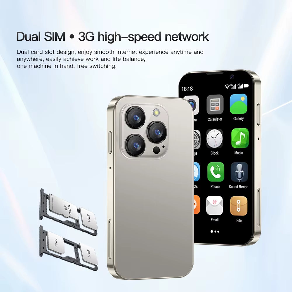 16SE Mini Smartphone 16GB ROM Android 9.0 Wifi Dual SIM Standby Play Store 3G WCDMA 3.0"Little Smart Cellphone New Version