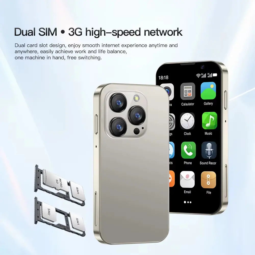 16SE Mini Smartphone 16GB ROM Android 9.0 Wifi Dual SIM Standby Play Store 3G WCDMA 3.0"Little Smart Cellphone New Version