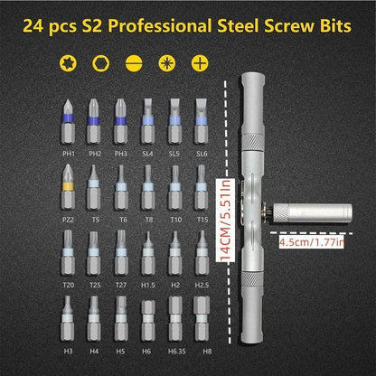 【Tiktokshopholidayhaul】Seese 24 in 1 Dly Screwdriver Set,1 Set Switchablescrewdriver Shape Magnetic Screwdriver Set,Compact and Portable Ratchet Screw0Driver Sethome Repair Tool Box Gift for Thanksgiving,Christmas,New Year