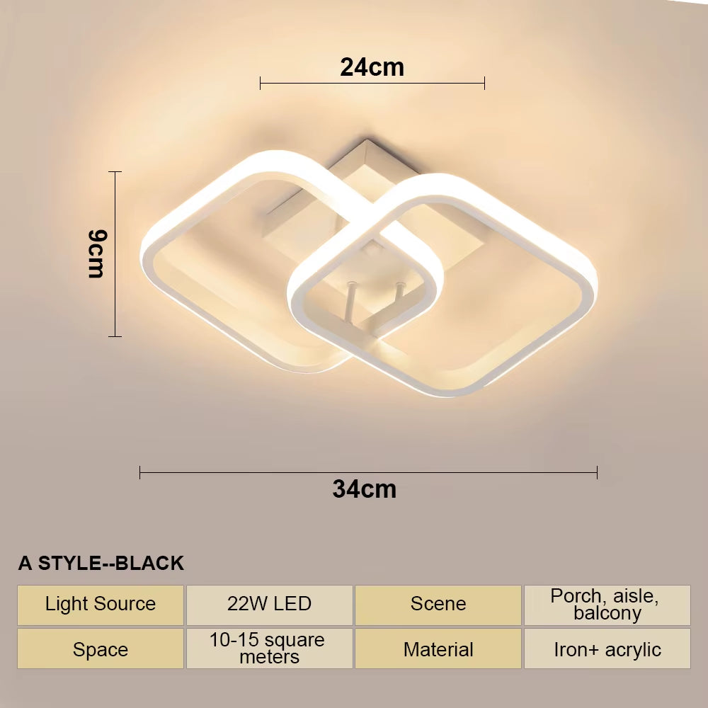LED Strip Aisle Ceiling Lights Modern Minimalist Living Room Lamps for Balcony Entrance Staircase Home Decor Multiple Shapes