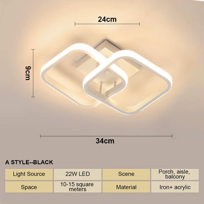 LED Strip Aisle Ceiling Lights Modern Minimalist Living Room Lamps for Balcony Entrance Staircase Home Decor Multiple Shapes