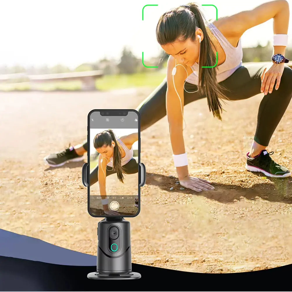 Auto Face Tracking Tripod 360° Rotation Auto Tracking Phone Holder Face Tracking Phone Tripod Holder for Tiktok Video Recording