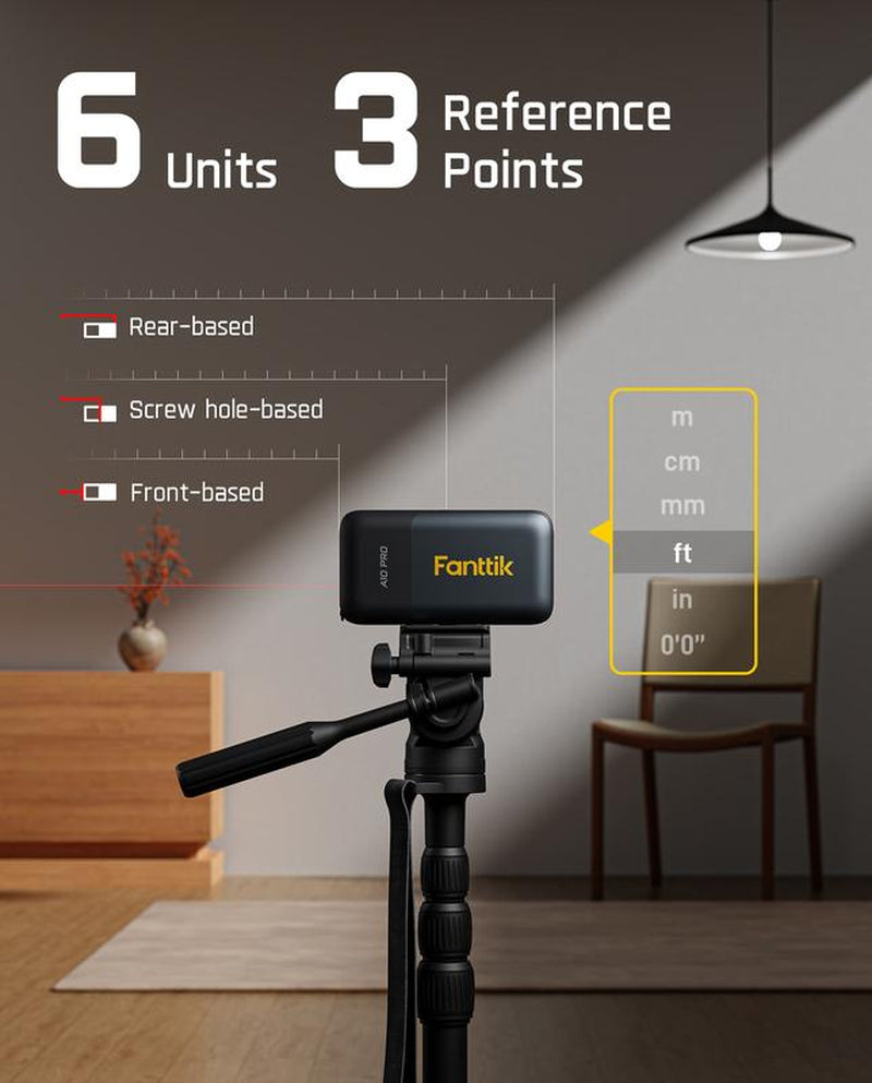 【Christmas Gift】Fanttik A10 Pro 2-In-1/A10 Apex 3-In-1 Digital Laser Tape Measure with HD IPS Color Display, 165Ft Rechargeable Laser Measurement Tool & 9.8Ft Measuring Tape, 6 Units Selectable, for Distance/Area/Volume Christmas Gift Industrial Home