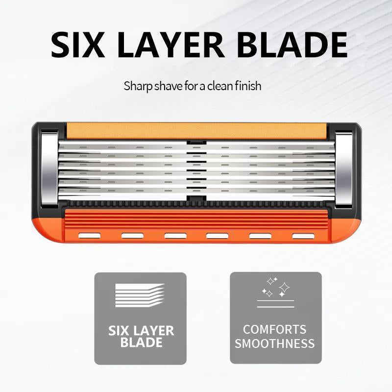 48-Piece Men'S Razor Blade Replacement Set with Handle - Ultra Sharp Stainless Steel Blades for Smooth Shaving, Works with Standard Razor Handles, Bulk Disposable Blades Face Head Body Shaving