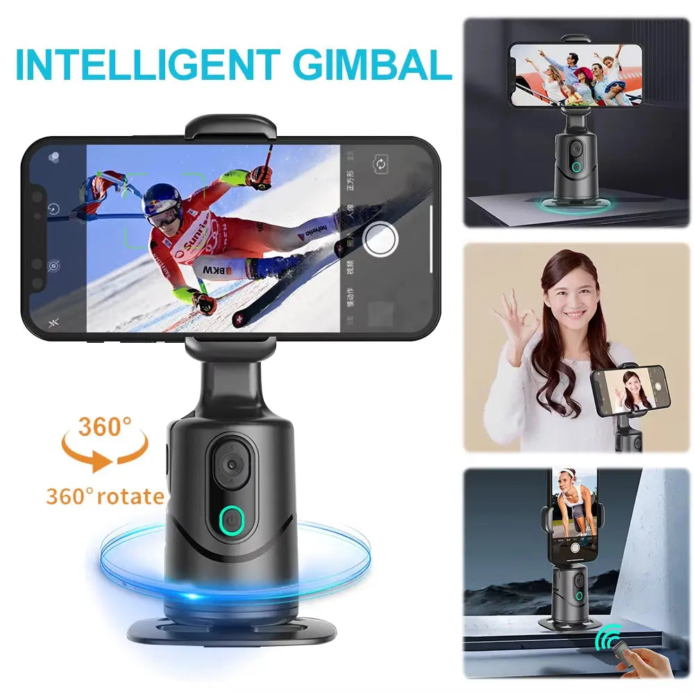 Auto Face Tracking Tripod 360° Rotation Auto Tracking Phone Holder Face Tracking Phone Tripod Holder for Tiktok Video Recording