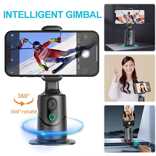 Auto Face Tracking Tripod 360° Rotation Auto Tracking Phone Holder Face Tracking Phone Tripod Holder for Tiktok Video Recording