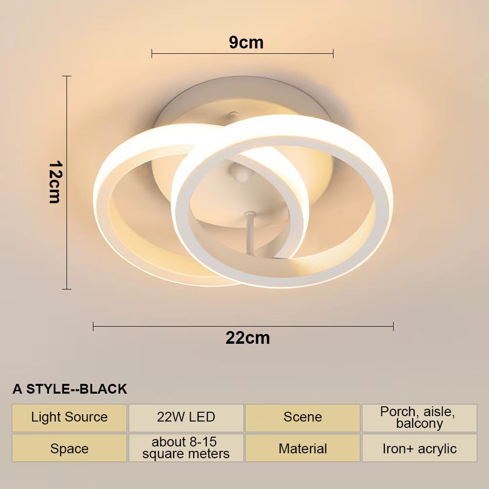 LED Strip Aisle Ceiling Lights Modern Minimalist Living Room Lamps for Balcony Entrance Staircase Home Decor Multiple Shapes