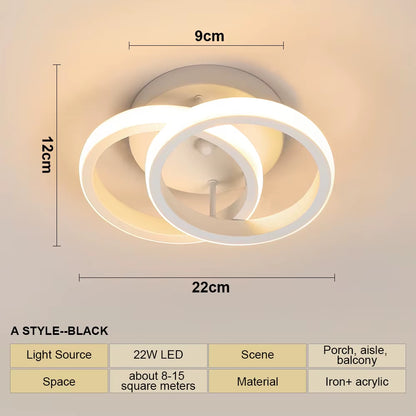 LED Strip Aisle Ceiling Lights Modern Minimalist Living Room Lamps for Balcony Entrance Staircase Home Decor Multiple Shapes