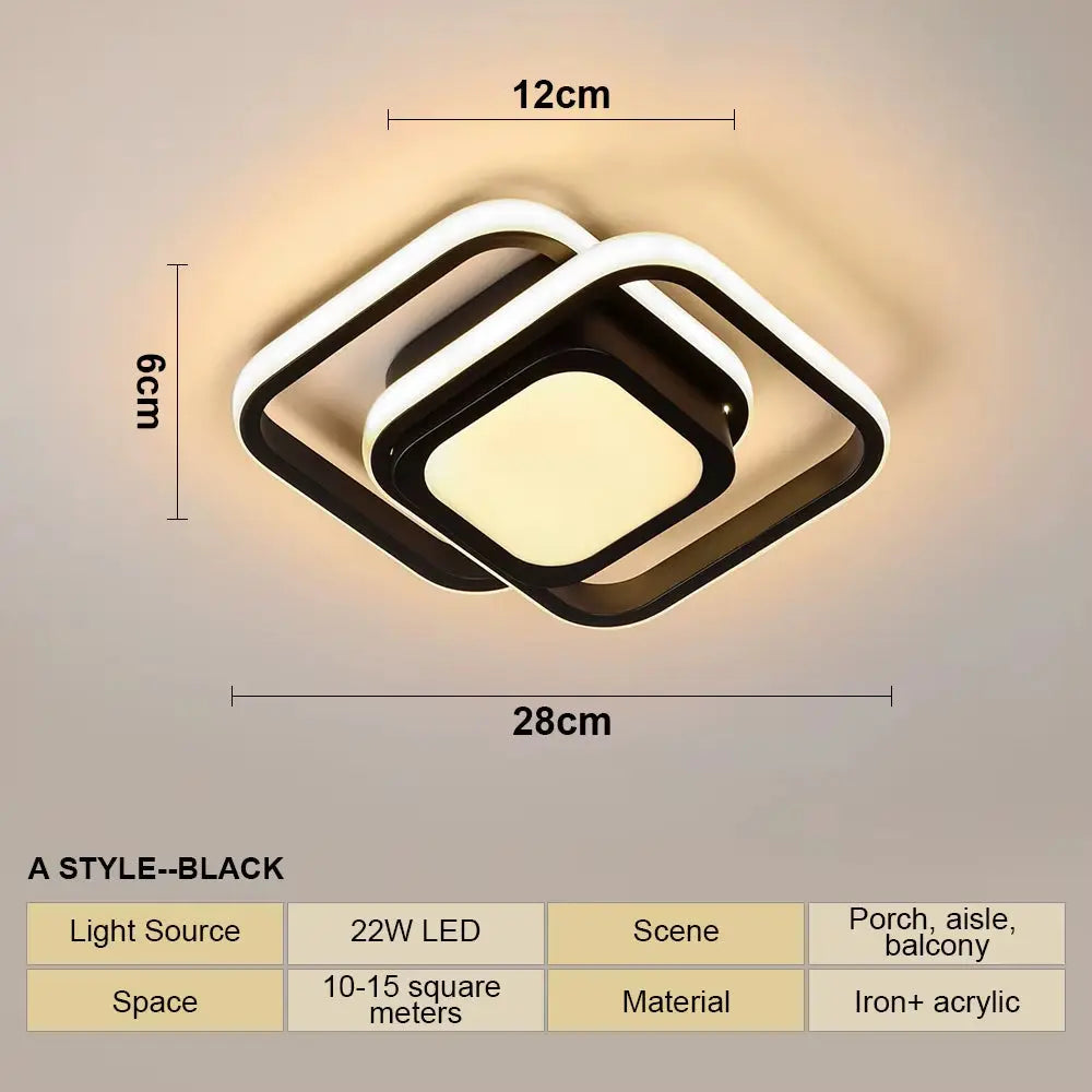 LED Strip Aisle Ceiling Lights Modern Minimalist Living Room Lamps for Balcony Entrance Staircase Home Decor Multiple Shapes