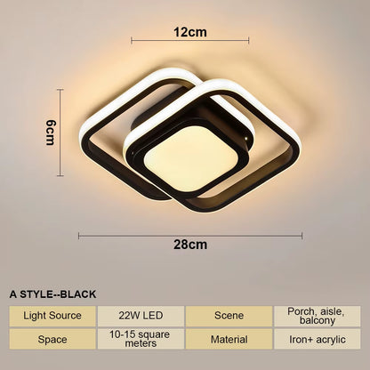 LED Strip Aisle Ceiling Lights Modern Minimalist Living Room Lamps for Balcony Entrance Staircase Home Decor Multiple Shapes