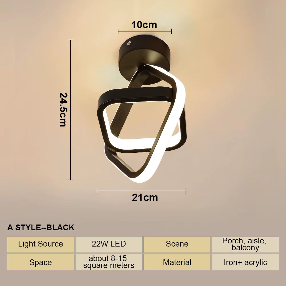 LED Strip Aisle Ceiling Lights Modern Minimalist Living Room Lamps for Balcony Entrance Staircase Home Decor Multiple Shapes