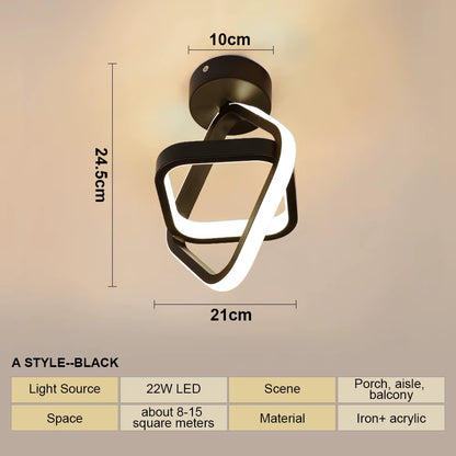 LED Strip Aisle Ceiling Lights Modern Minimalist Living Room Lamps for Balcony Entrance Staircase Home Decor Multiple Shapes