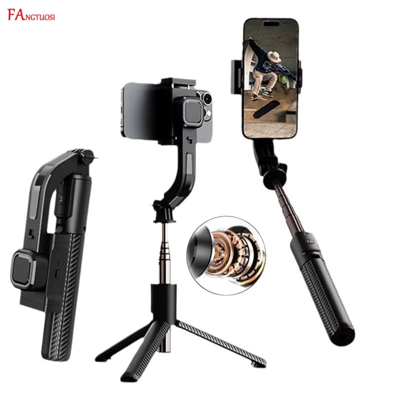 Selfie Tripod Bluetooth Gimbal Stabilizer 360 ° Rotation Stable Shooting for Smartphone Live Vertical Shooting Bracket