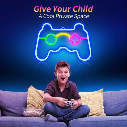 LED Neon Signs Gamepad Neon Sign Shape for Gamer Room Wall Bedroom Decor Lights
