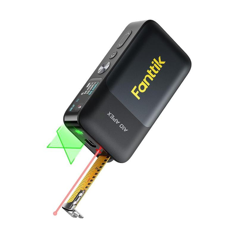 【Christmas Gift】Fanttik A10 Pro 2-In-1/A10 Apex 3-In-1 Digital Laser Tape Measure with HD IPS Color Display, 165Ft Rechargeable Laser Measurement Tool & 9.8Ft Measuring Tape, 6 Units Selectable, for Distance/Area/Volume Christmas Gift Industrial Home