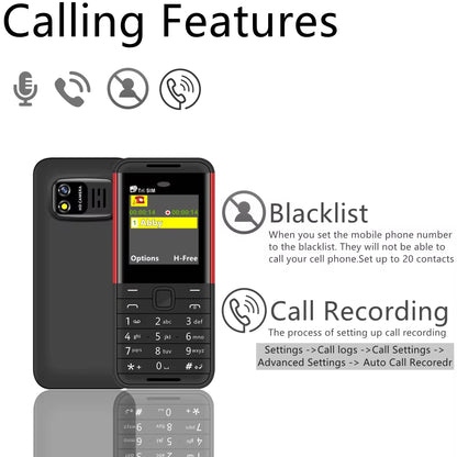 BM5310 3 SIM Card 3 Standby Mini Mobile Phone Auto Call Recorder Bluetooth Dial Speed Dial Magic Voice 1.3" Cellphone